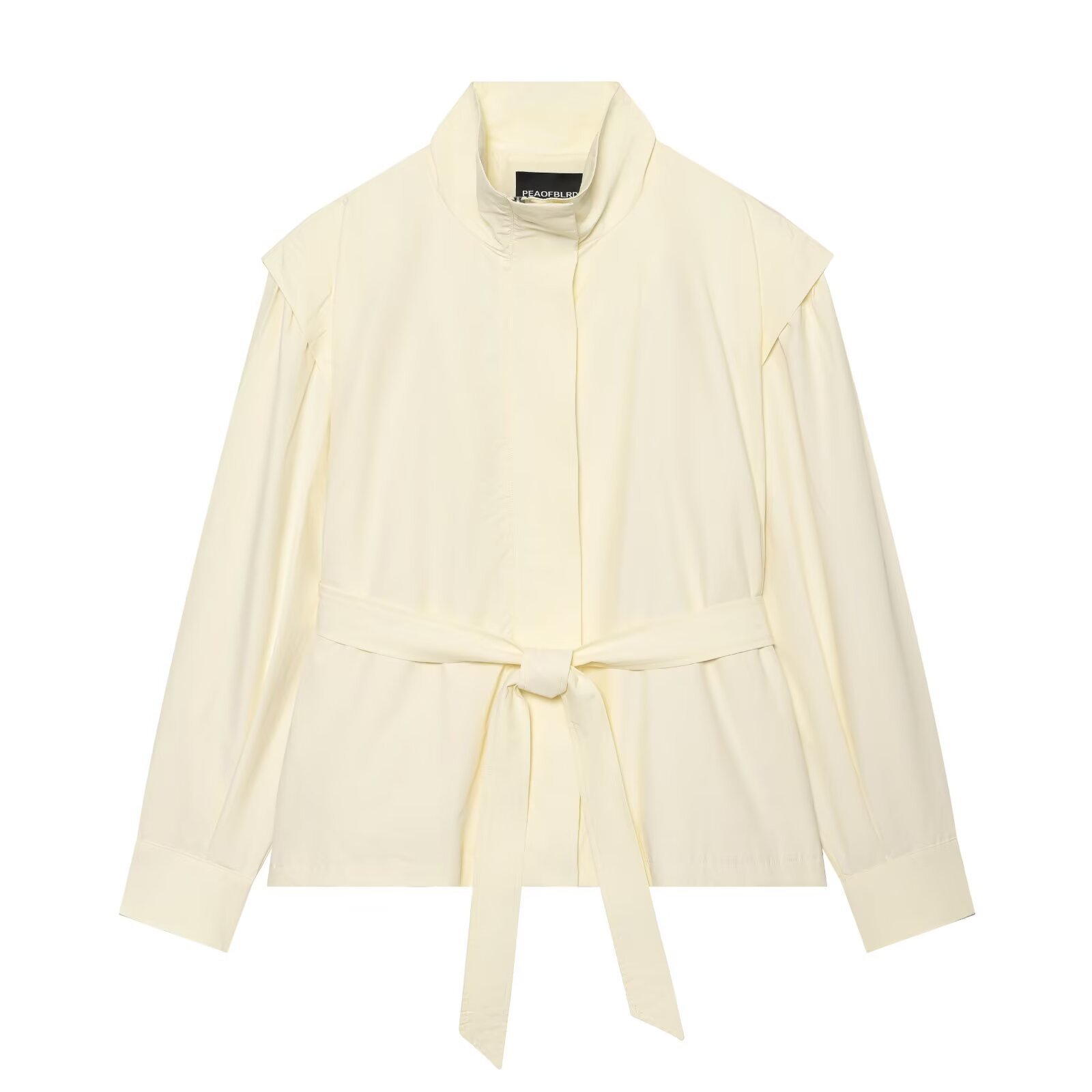 Women Off White Stand Collar J - Off White Belt 评论和价格