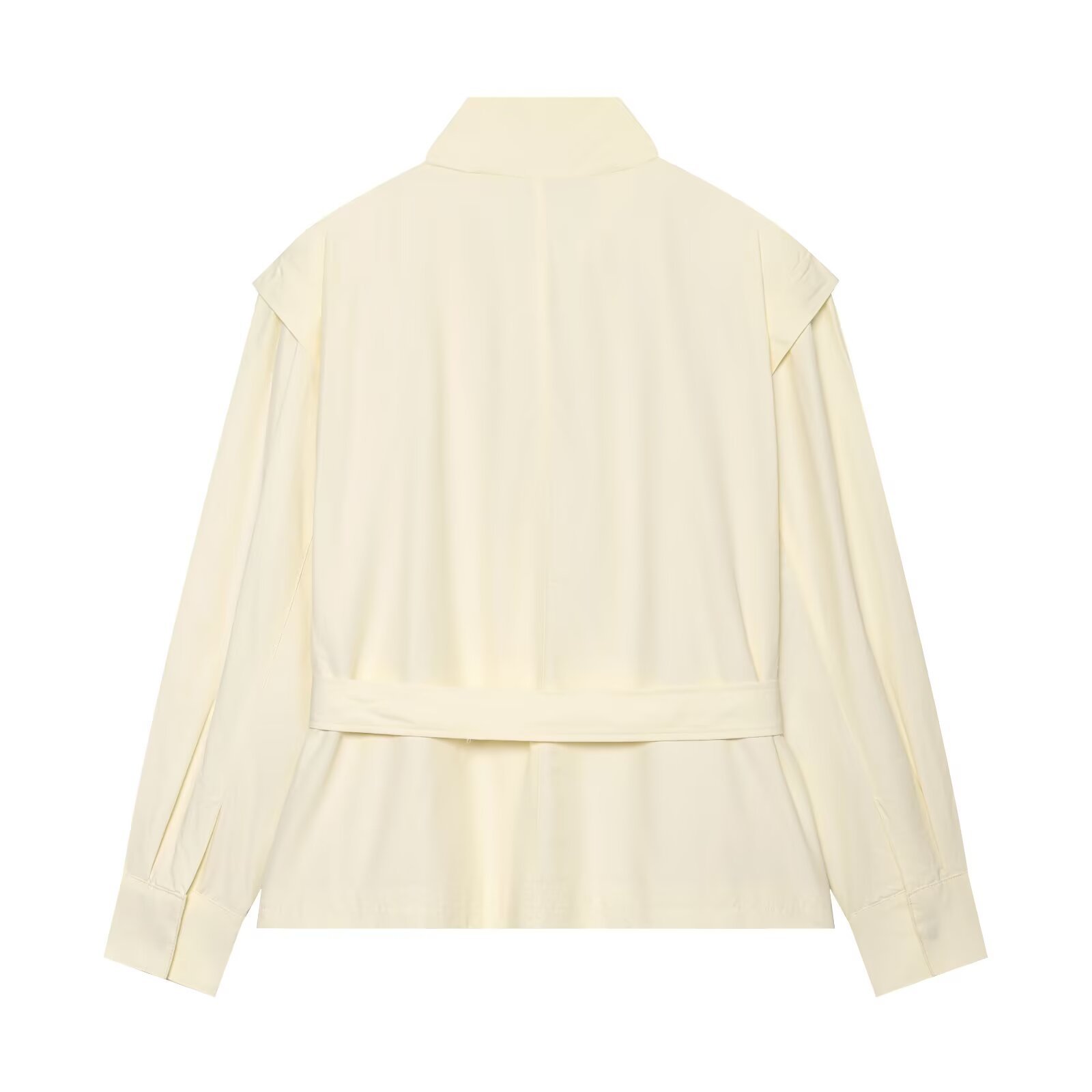 Women Off White Stand Collar J - Off White Belt 评论和价格
