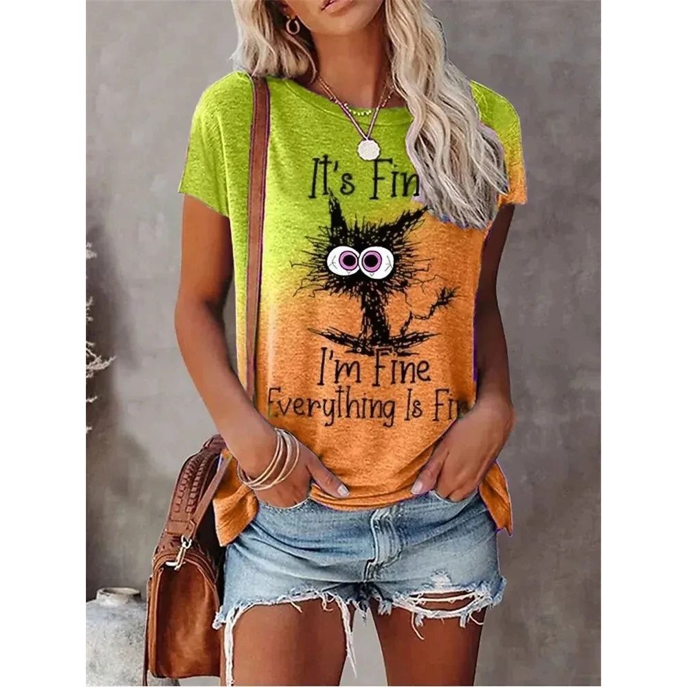 3D Print Tshirts Women Streetw - Streetwear Brand Cat 评论和价格
