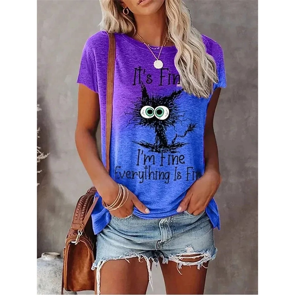 3D Print Tshirts Women Streetw - Streetwear Brand Cat 评论和价格