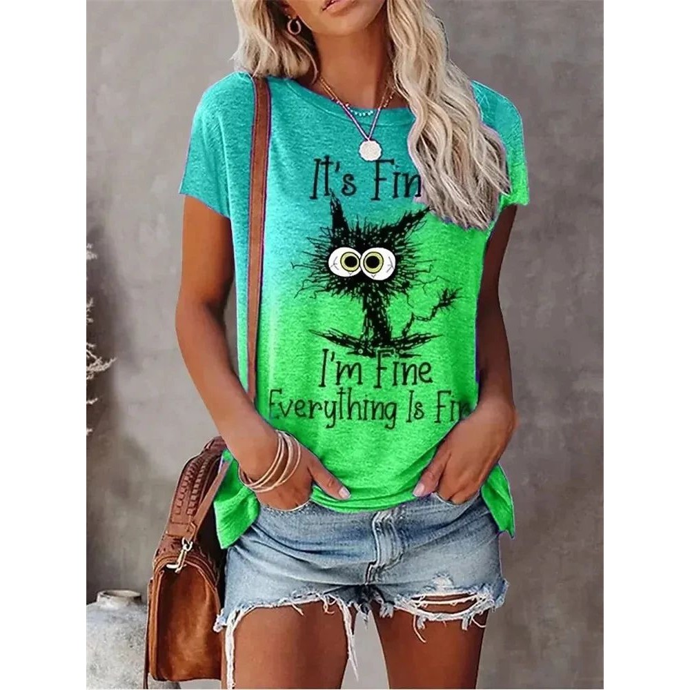 3D Print Tshirts Women Streetw - Streetwear Brand Cat 评论和价格