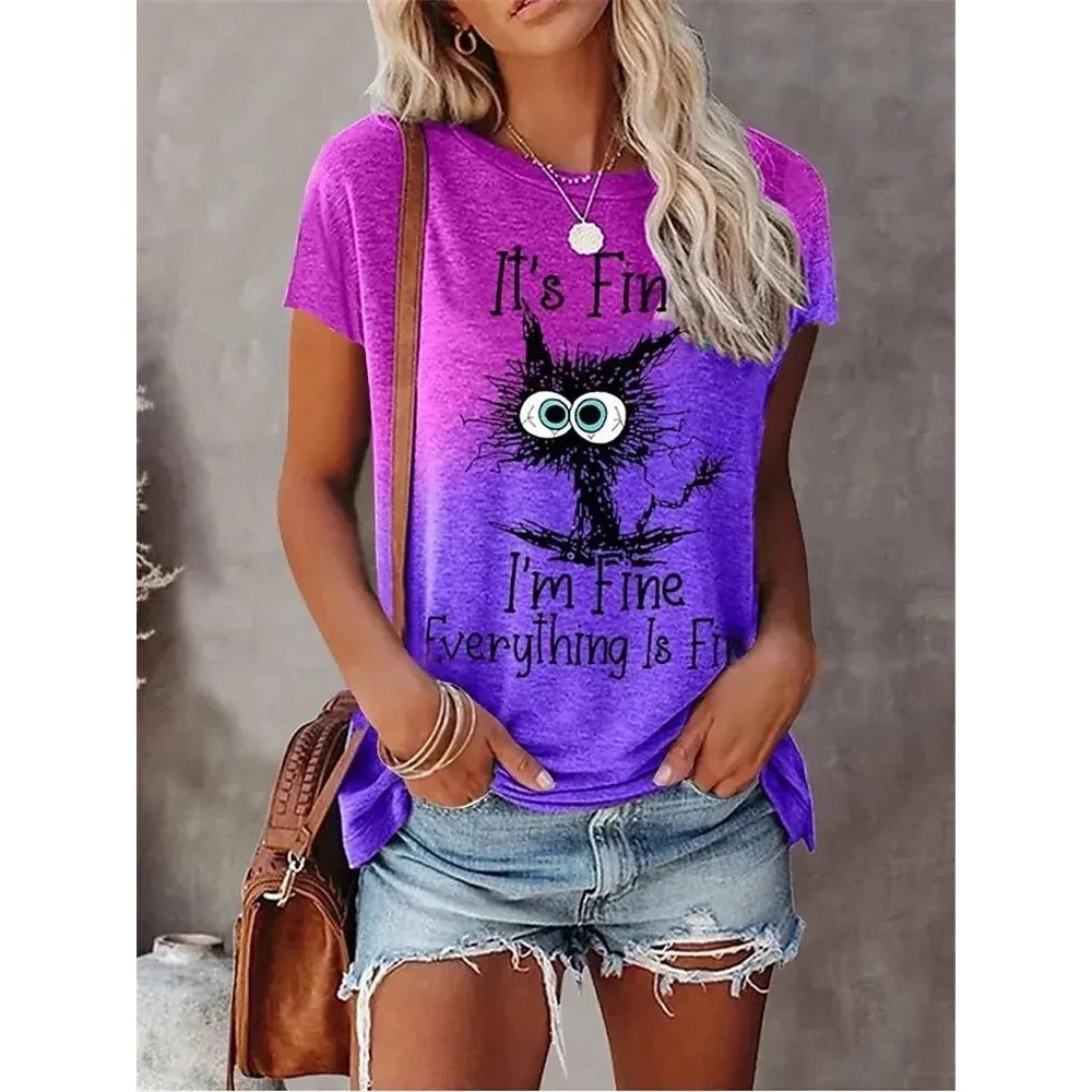 3D Print Tshirts Women Streetw - Streetwear Brand Cat 评论和价格