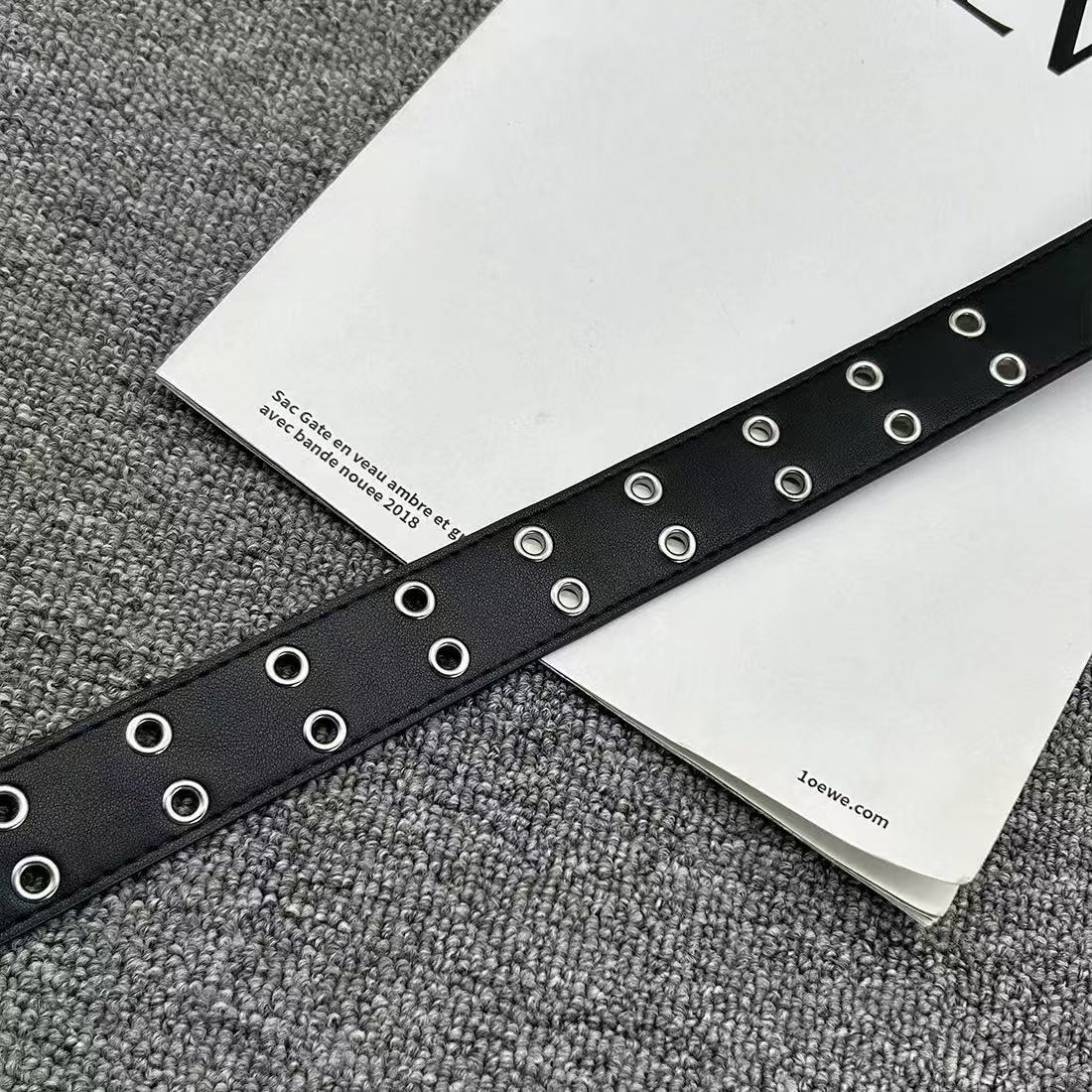 New Stylish Y2K Hollow PU Leat - Off White Belt 评论和价格